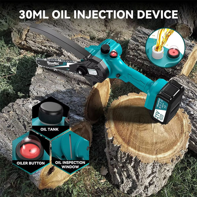 Seesii Mini-Kettensäge kabellos in Türkis, 15,2 cm Astsäge für Makita 18 V Akku LXT zur Holzbearbeitung im Garten - Bild 5