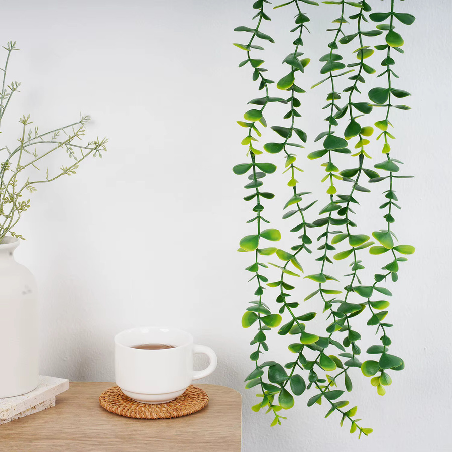 Uflower Künstliche Pflanzenranke in Grün, 100 cm hängende Efeu-Girlande aus Kunststoff für Heimdekoration, Hochzeiten und Partys - Bild 2