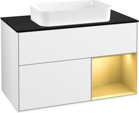 V&B Waschtischunterschrank Finion mit Wandbeleuchtung, Farbe: Weiß lackiert, Breite: 100 cm, Tiefe: 60,3 cm - Bild 1