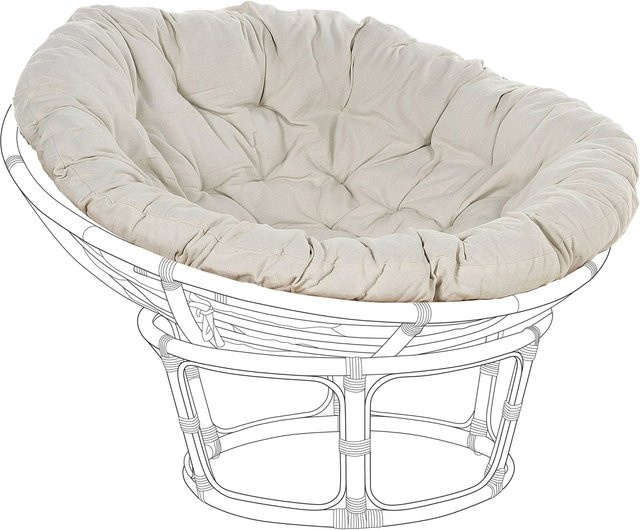 Beliani Indoor-Sitzkissen SALVO/ORVIETO rund in Hellbeige, B/T/H: 127 x 127 x 10 cm - Bild 1