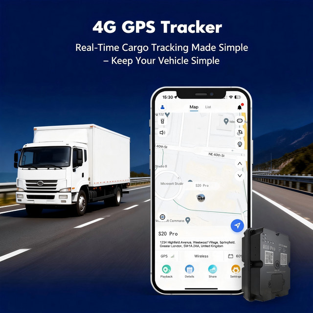 Wanwaytech 4G GPS-Tracker für Fracht und Transport in Schwarz mit Echtzeit-Versandverfolgung und Alarmfunktionen - Bild 1