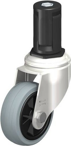 Blickle Lenkrolle LKRXA-VPA 80G-11-EXR15 aus Edelstahl in Grau und Schwarz mit einem Rad-Durchmesser von 80 mm und einer Tragfähigkeit von max. 80 kg - Bild 1