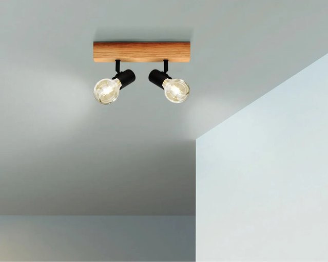 Eglo Spotleuchte Townshend 3, 2-flammig, Schwarz-Braun, modern aus Stahl - Bild 1
