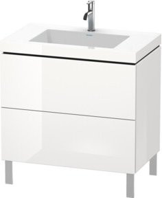 Duravit Waschtischunterschrank L-Cube c-bonded in Weiß Hochglanz mit 2 Auszügen, B: 80 cm, T: 48 cm, H: 69,8 cm - Bild 1