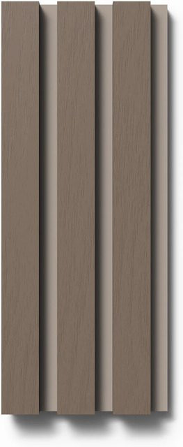 Denpanels Akustikpaneel Nussbaum Unbehandelt mit MDF und Filz in Schwarz und Braun, B: 29,5 cm, H: 15 cm - Bild 1