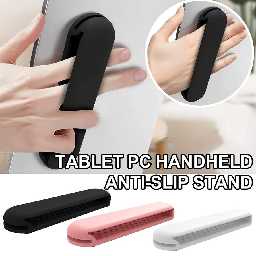 Silikonhand-Tablet- und Telefongriff mit rutschfester Handschlaufe in Schwarz, kompatibel mit iPhone, iPad und Android-Geräten - Bild 1