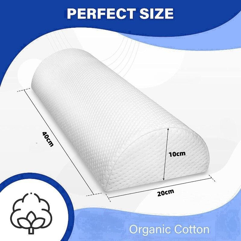 Cosy Homes Nackenrollenkissen aus Memory Foam mit Baumwollbezug, weiß, B/H/T: 40 x 10 x 20 cm - Bild 3