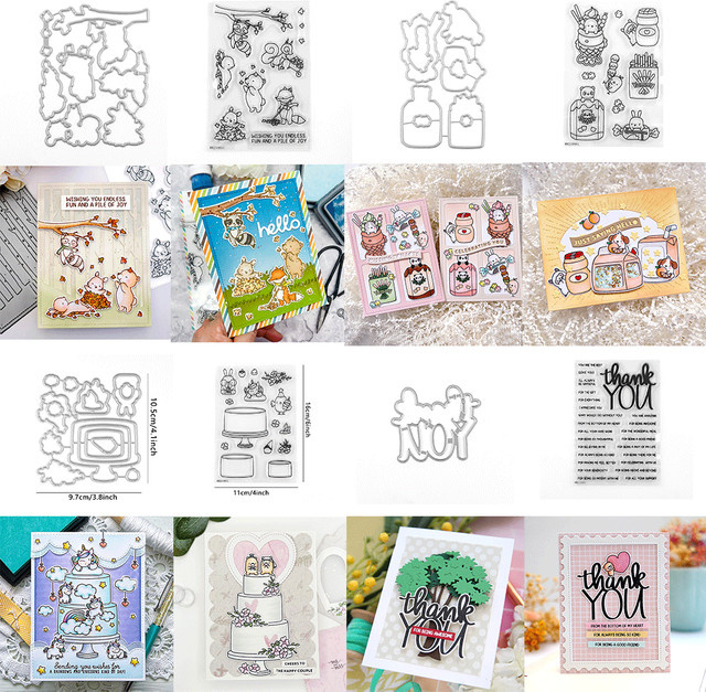 Danke Brief Stempelset und Metall Schneidwerkzeuge für DIY Scrapbooking und Bastelarbeiten in Transparent und Metall - Bild 1