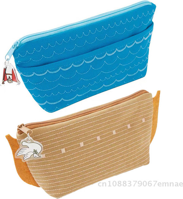 ZYAS Kosmetiktasche und Federmäppchen mit Cartoon-Ozean-Design in Blau - Bild 1