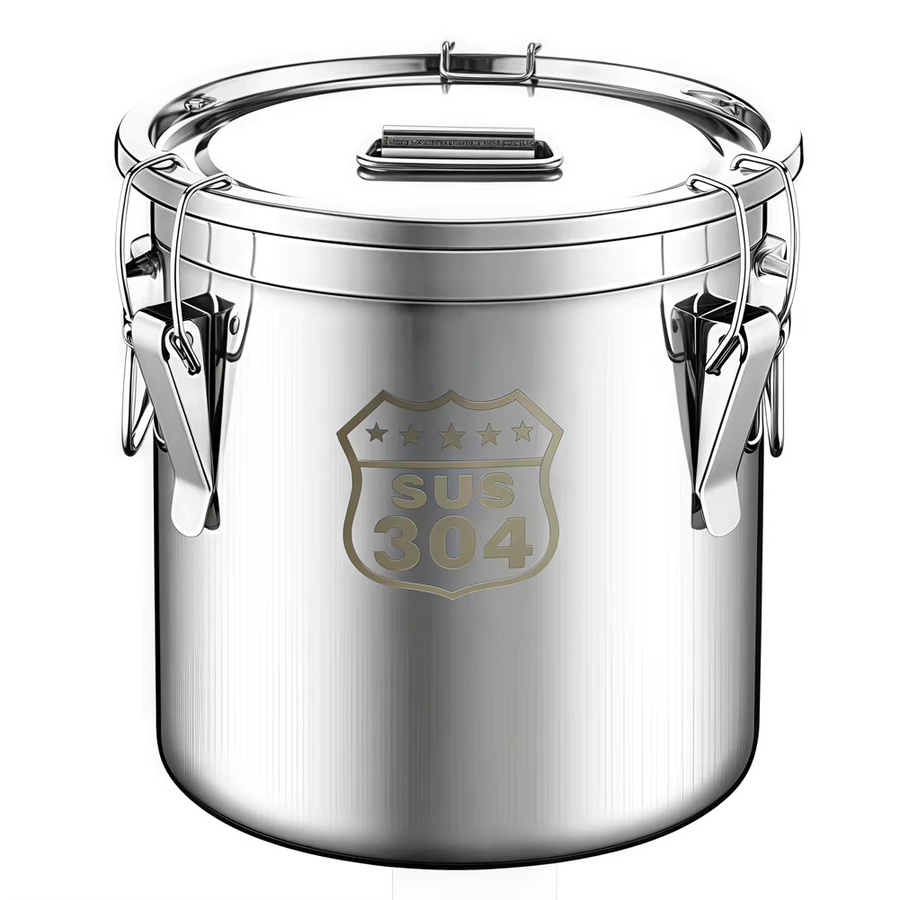 ATUOTIN Luftdichter Vorratsbehälter aus 304 Edelstahl mit Griffen und Deckel, Silber, 6 l / 12 l / 21 l / 33 l - Bild 4