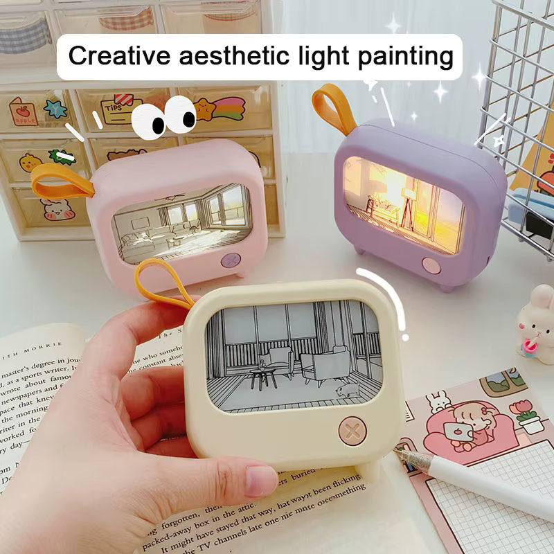 Lyfs LED Nachtlicht in TV-Design als dekorative Tischlampe für Kinderzimmer in Weiß und Multicolour - Bild 4