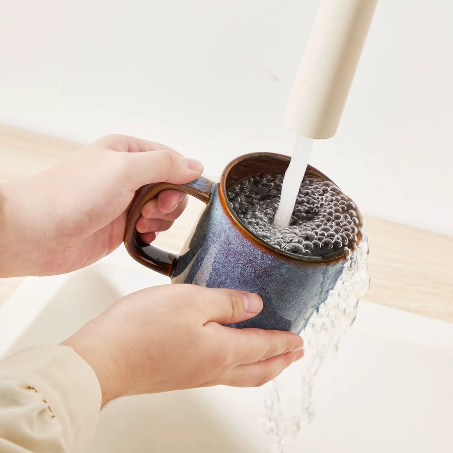 Vancasso Steingut Kaffeetassen Set mit Reaktivglasur in Blau-Lila, Keramikbecher für Kaffee, Cappuccino und Tee - Bild 4