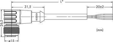 WAGO 756-5302/040-050 Sensor-Aktor-Steckverbinder M12 Buchse gewinkelt 5,00 m 10er Pack - Bild 1
