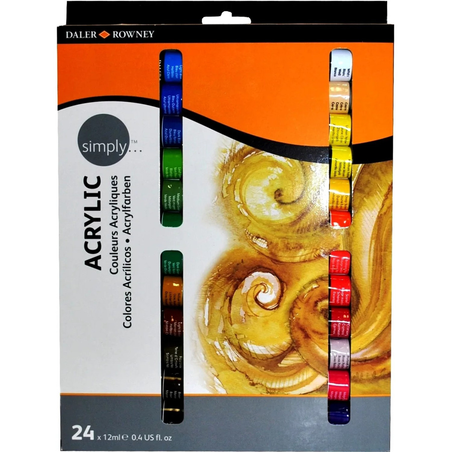 Daler-Rowney Simply Acrylfarben-Set mit 24 Farbtuben à 12 ml in Multicolour - Bild 2