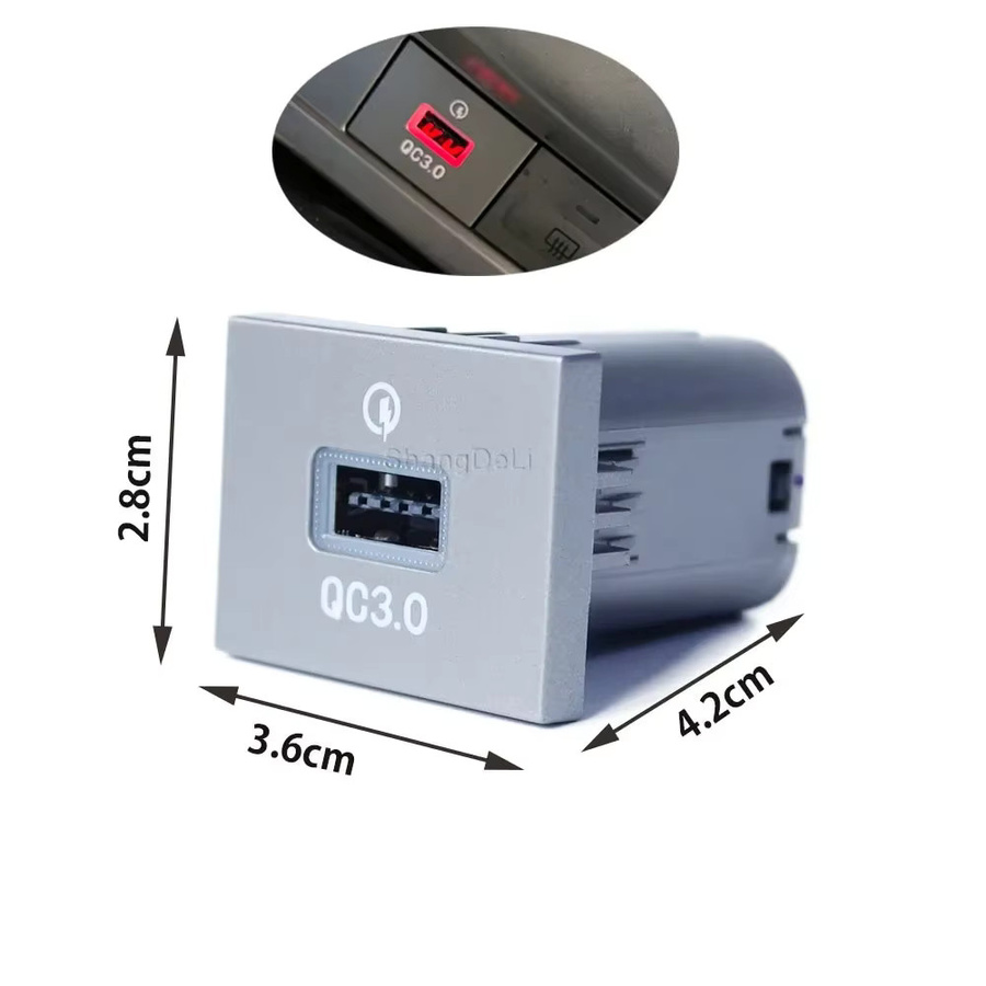 ShangDeLi Doppel USB Schnellladegerät mit QC 3.0 und PD Interface für Ford Focus MK2 2004-2011 mit USB-A und USB-C Anschluss - Bild 2