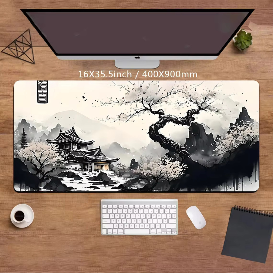 Mauspad Sakura Landschaft XXL Schreibtischunterlage für Gamer und Büro, B/T: 100 x 50 cm, Dicke: 0,3 cm, Multicolour - Bild 3