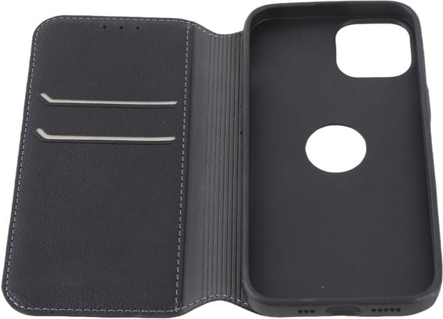 DIYelecs Retro Klapphülle für dein Handy mit Geldbörse Funktion in Schwarz - Bild 1