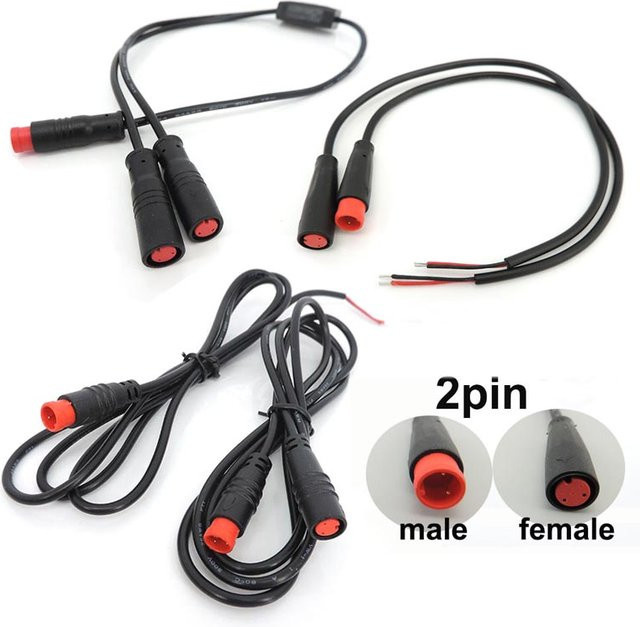 M8 2-Pin Kabelverlängerung mit wasserdichtem Stecker und Buchse in Schwarz - Bild 1