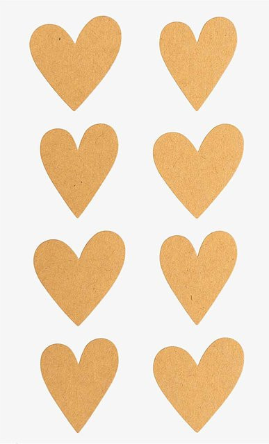 Rico Design Paper Poetry Sticker Herzen aus Kraftpapier, 4 Blatt - Bild 1