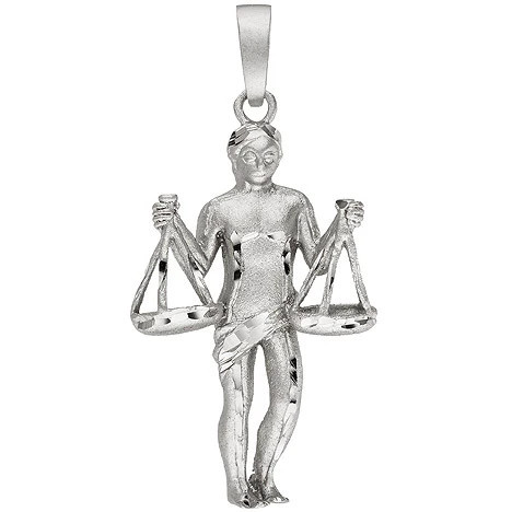 Colfem Anhänger Sternzeichen Waage, 925 Silber, teil matt, Unisex - Bild 1