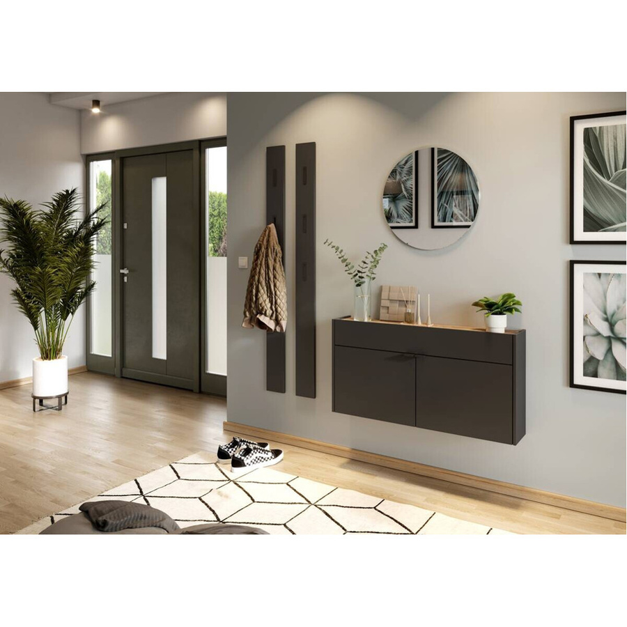 Germania Mehrzweckschrank Navarra in Graphit und Eiche mit Soft-Close-Türen, B/H/T: 110 x 57 x 22 cm - Bild 3