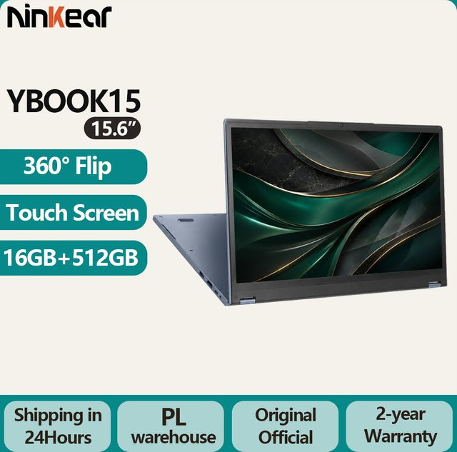 Ninkear YBook15 2-in-1 Convertible Laptop mit 15,6 Zoll FHD IPS Touchscreen, Windows 11, 16GB RAM und 512GB SSD - Bild 1