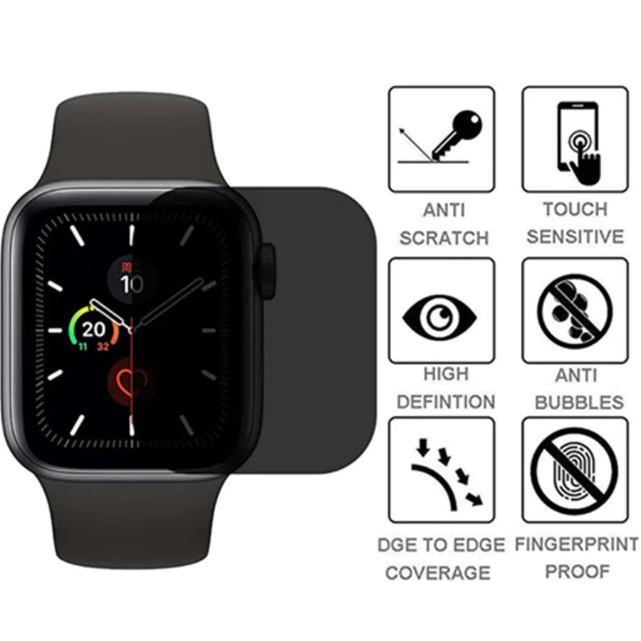 TINUORA Anti-Spionage Sichtschutzfolie für Apple Watch 45 mm, 40 mm, 44 mm, 41 mm, gebogene Displayschutzfolie für iWatch Serie 9, 8, 7, SE 6, 5, 4 - Bild 3