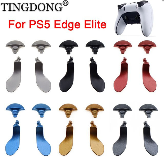 TingDong Ersatzteile für PS5 Edge Elite Controller und DualSense – Metallgriff-Rücktasten und Gamepad-Trigger in Silber - Bild 1