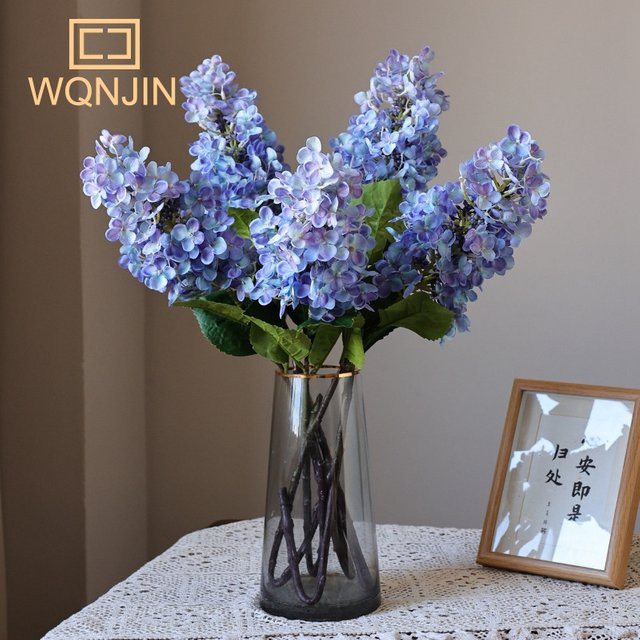 WQNJIN Künstliche Hortensien in Lila als florale Dekoration für Hochzeiten und Tischarrangements - Bild 1