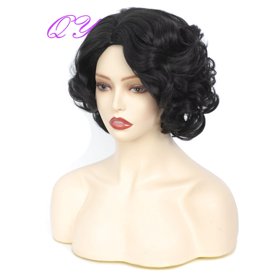 IQRYR WIG Natur-Wellen-Locken-Perücke, schwarz, Damen - Bild 2