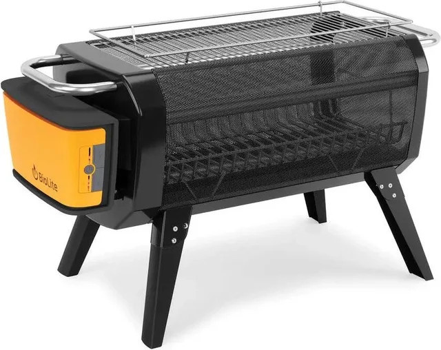 BioLite FirePit+ Akku Camping Kocher mit Grillrost und Wärmegitter in Schwarz und Grau aus Metall und Kunststoff, B/T/H: 68,6 x 40,1 x 33,0 cm - Bild 1