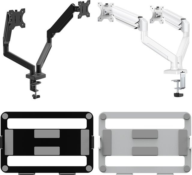 ALLOET Dual-Monitorständer Erweiterbare Monitorhalterung für 13 bis 32 Zoll, Tragkraft bis 9 kg - Bild 1