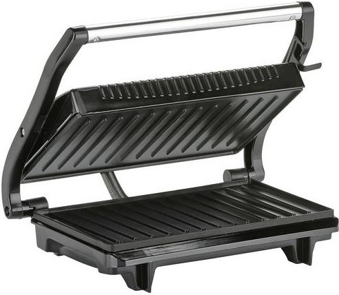 Tristar GR-2846 Kontaktgrill in Schwarz und Silber mit Edelstahlgehäuse und 700 W Leistung - Bild 1