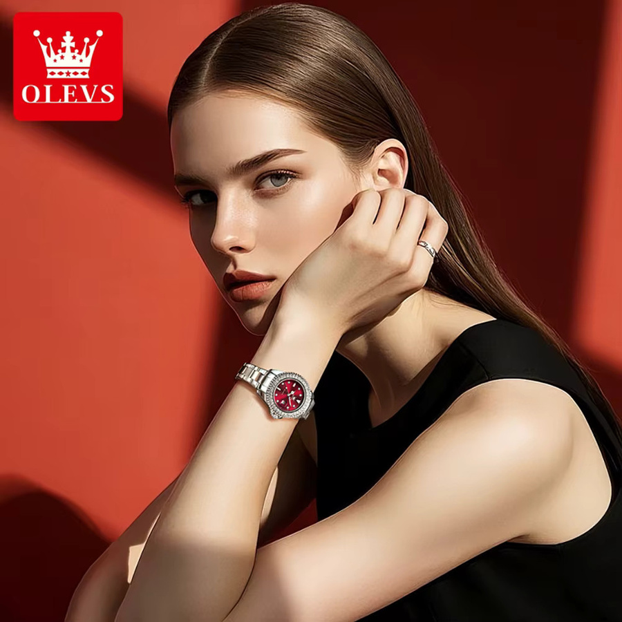 OLEVS Armbanduhr, Quarz, Edelstahl, Bicolor, Diamantbesetzt, Damen - Bild 2