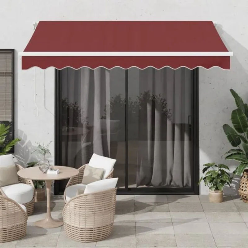 Manuelle Markise mit LED in Weinrot von Vidaxl B/H: 300 x 250 cm - Bild 1