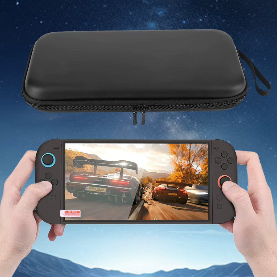 ALLOYSEED PU-Tragetasche und Displayschutzfolie für Nintendo Switch 2 in Schwarz - Bild 4