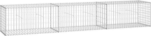 vidaXL Gabionenwand mit Abdeckung aus verzinktem Stahl in Silber, B/H/T: 300 x 50 x 50 cm - Bild 1