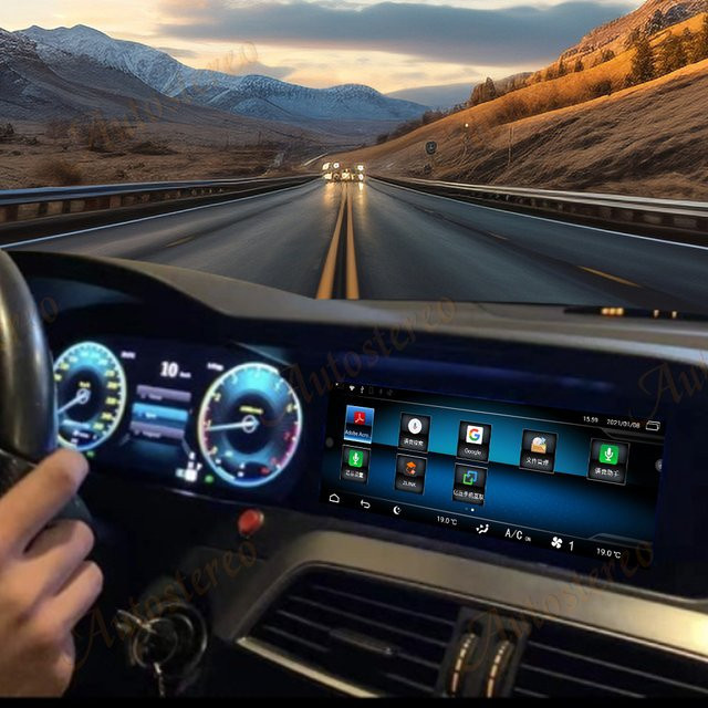 ZWNAV Android 14 Multimedia Player mit Carplay und GPS für Mercedes Benz C Klasse W204 2011-2014, 8,8 Zoll, Schwarz - Bild 1