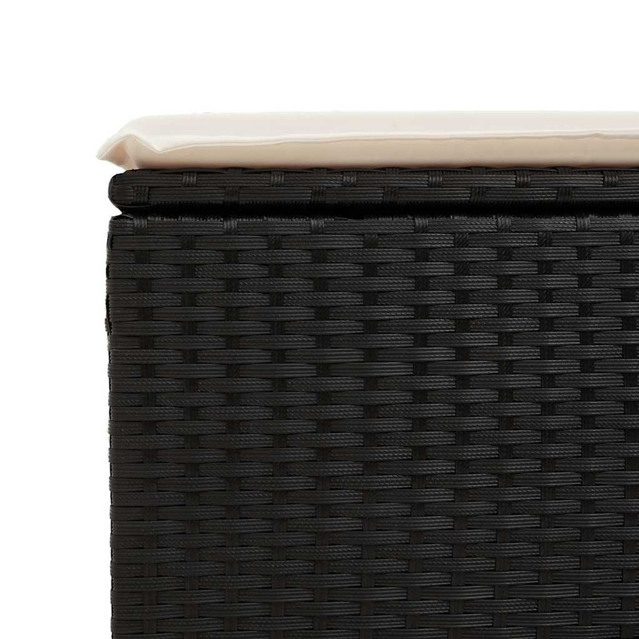 vidaXL 2-teiliges Garten-Sofagarnitur Set aus Polyrattan und Akazie mit Kissen in Schwarz - Bild 4