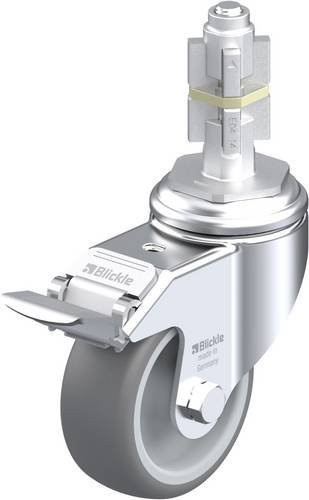 Blickle LKRA-TPA 80G-11-FI-E14 Lenkrolle mit Feststeller in Grau und Silber, Rad-Durchmesser: 80 mm, Tragfähigkeit: 100 kg - Bild 1