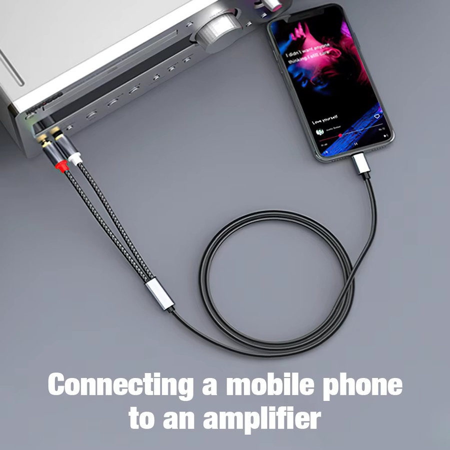Xiaomi USB Typ-C zu 2RCA Audio-Kabel Y-Splitter Konverter für TV, Laptop und Verstärker in Schwarz oder Grau - Bild 3