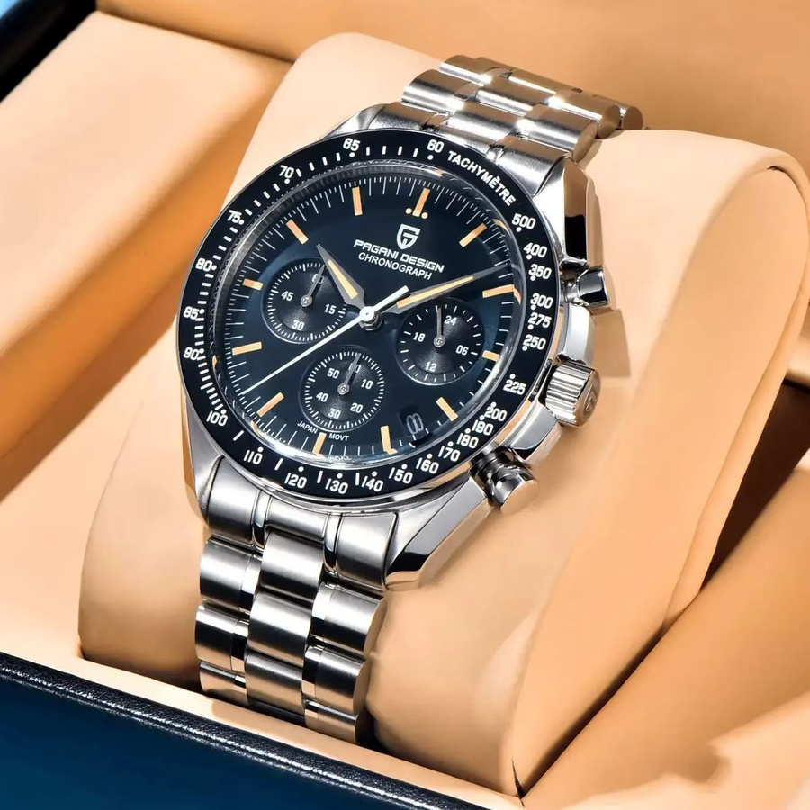 PAGANI DESIGN Chronograph, Quarz, Edelstahl, Blau, Herren - Bild 4