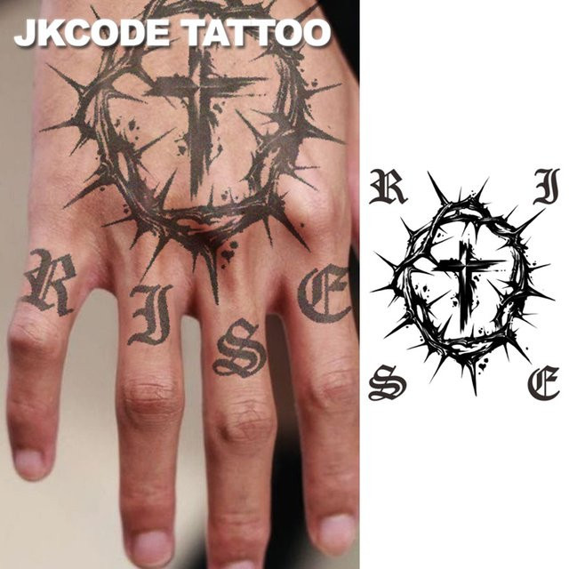 JKCODE TATTOO Kräuter-Tattoo-Aufkleber Dornen Rise, Unisex - Bild 1