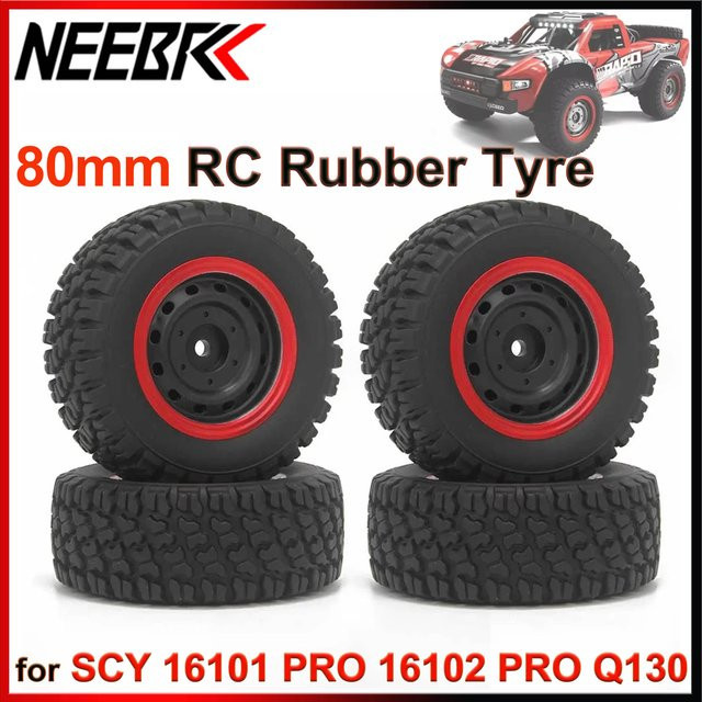 NeebRC Gummireifen, 80mm, 12mm Hex, für 1/16 Offroad RC Auto - Bild 1