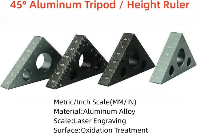 Allsome Rechtwinkliges Dreieckslineal aus Aluminiumlegierung für die Holzbearbeitung in Schwarz und Grau - Bild 1
