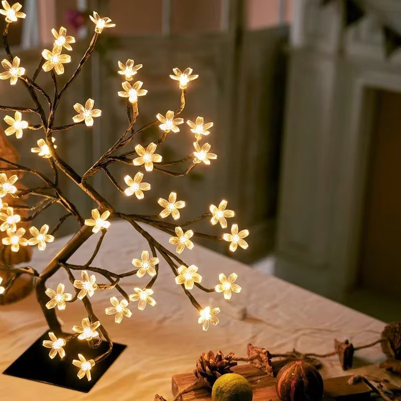 lyfs LED Tischlampe Kirschblüte mit USB und Fernbedienung für Schlafzimmer und Dekoration - Bild 3