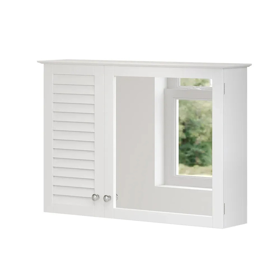 Vicco Spiegelschrank Riad Weiß mit 2 Glastüren für das Badezimmer, Breite: 68 cm, Höhe: 49 cm - Bild 2