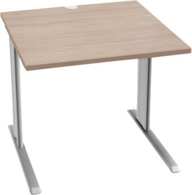 Schäfer Shop Pure Schreibtisch PLANOVA BASIC mit Kabelkanal, Eiche und Weißaluminium, B/T/H: 80 x 80 x 71,7 cm - Bild 1