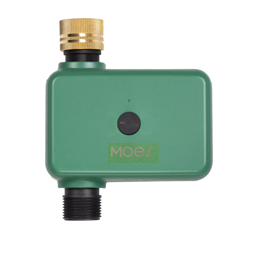 MOES Tuya ZigBee 1-Wege-Wassertimer mit Gartensprinklerfilter aus Messing in Grün, programmierbare automatische Bewässerung kompatibel mit Alexa und Google Home - Bild 1