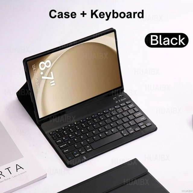 Samsung Galaxy Tab A11 8,7 Zoll Schutzhülle mit Tastatur in Schwarz für SM-X130 SM-X133 SM-X135 (Englisch) - Bild 1